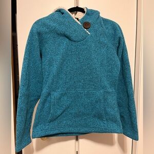 Koppen knitted Blue Heather Fleece Pullover Sweatshirt Hoodie Lined